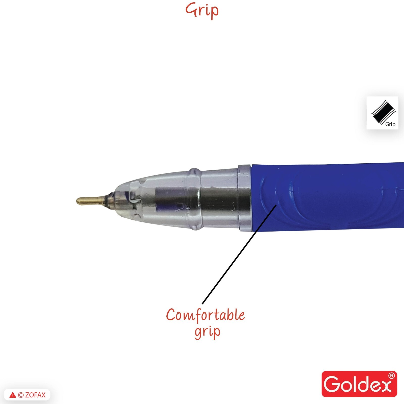 GOLDEX Kwiker Ball Pen BLUE 5 x 0.7mm Smooth Ballpoint Biros Pens