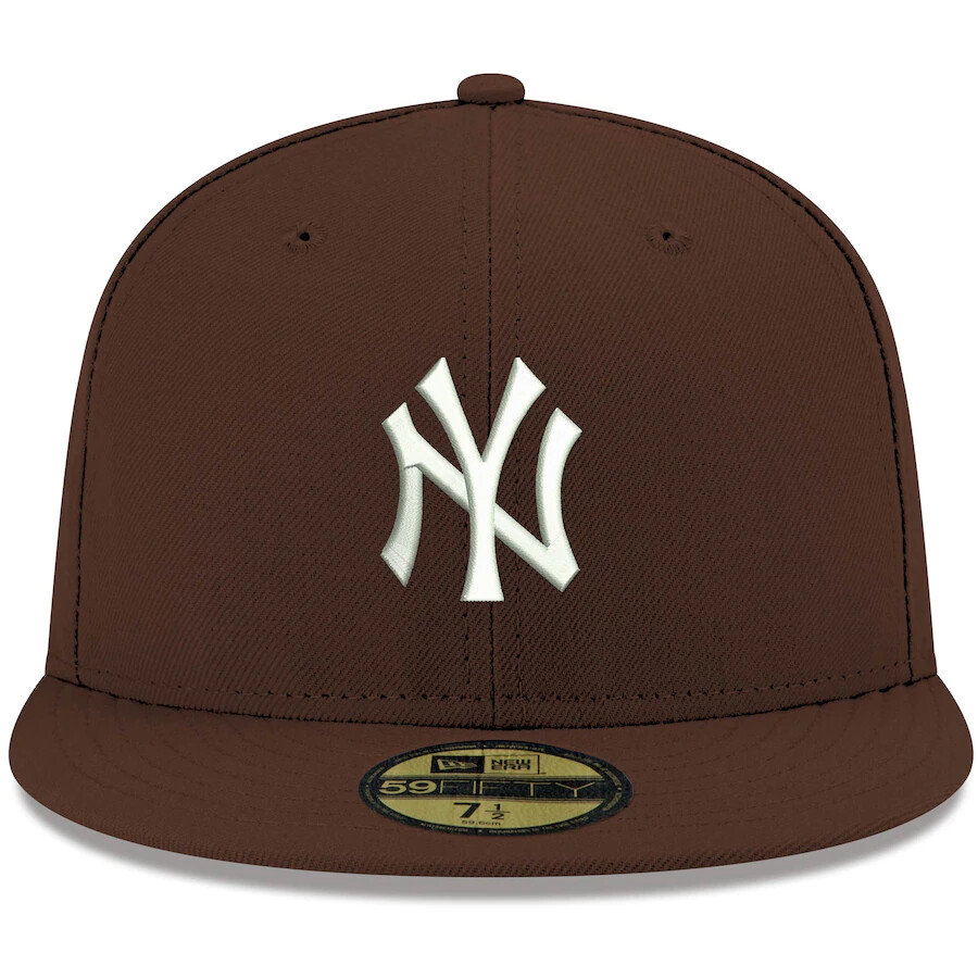 New York Yankees MLB Authentic New Era 59FIFTY Fitted Cap Brown CHOCOLATE  7/8
