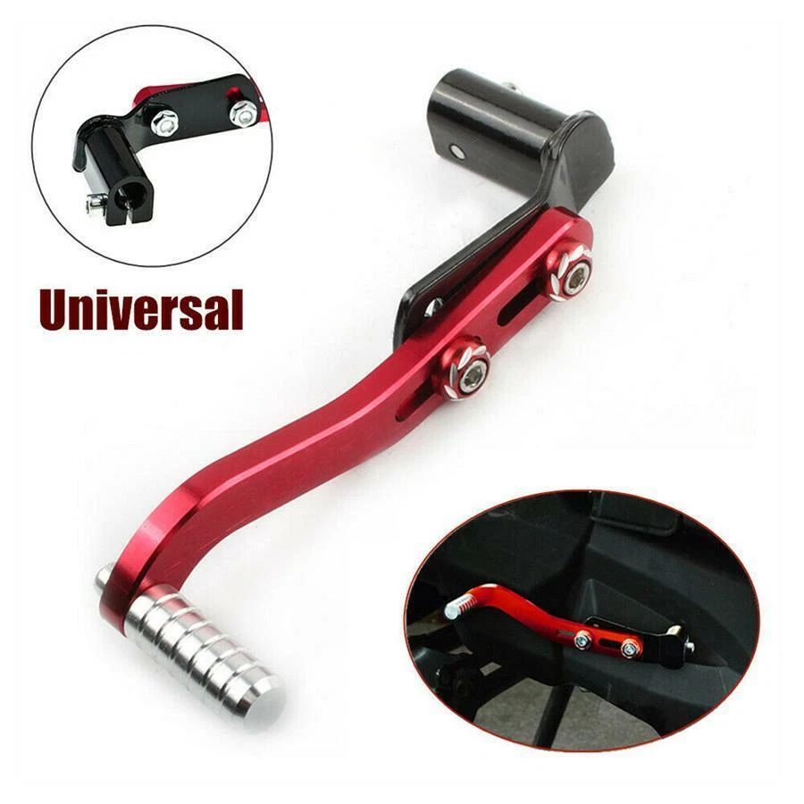Motorcycle Parts Kick Starter Pedal Gear Lever Bar Aluminum Alloy Black/Red 1Pcs - Image 3 of 4