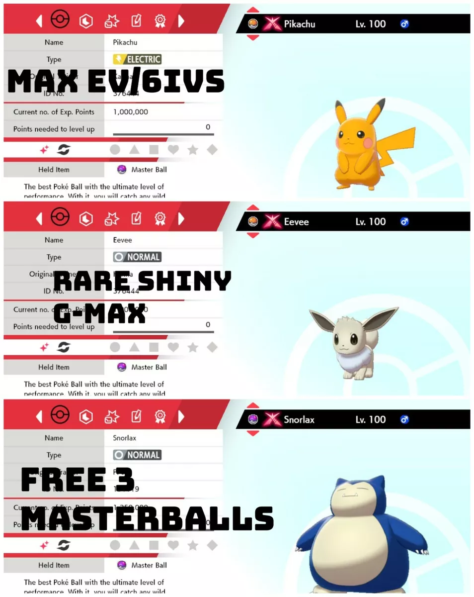 Pokemon Sword Shield ✨ SHINY GMAX COMPLETE BUNDLE MAX IV EV