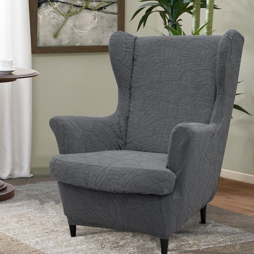 Stretch Wing Chair Cover Jacquard Wingback Sofa Elastic Armchair Seat Cover 1x - Picture 20 of 33