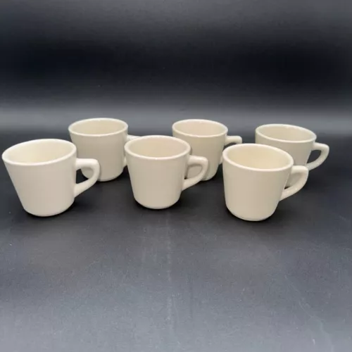 6 World Ultima Mug PWC-1 Ivory Pointed Handle Stoneware Restaurant Diner Ware