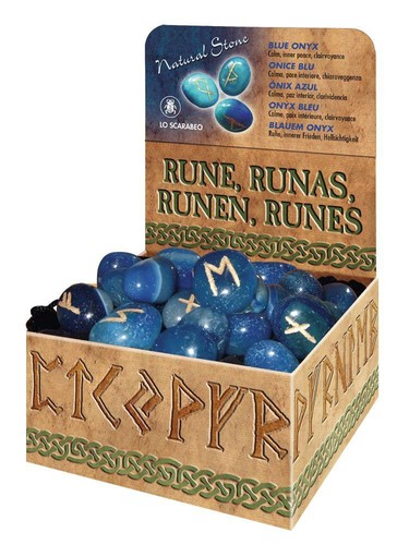 Blue Quartz Runes Set - Includes Bag, 25 Futhark Runes, & Instructions! - Picture 2 of 2
