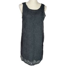 J. Crew Gray 100% Silk Floral Rosette Cocktail Dress SZ 4 EUC (2)