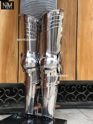 Medieval Steel Warrior Full Leg Armor Set Medieval Knight Steel Greaves