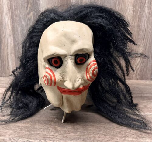 Vintage 2001 Licensed Saw Billy the Puppet Don Post Rubber Halloween Mask Movie - Picture 1 of 5