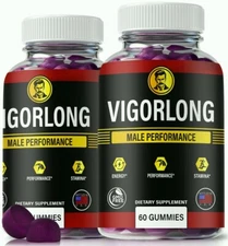 (2 Pack) VigorLong Gummies for Men ed, Male Performance & Endurance Gummy