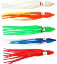 Fish WOW!® 5-Color 3.5" Squid Skirt Octopus Trolling Hoochies Soft Lure 9cm lot