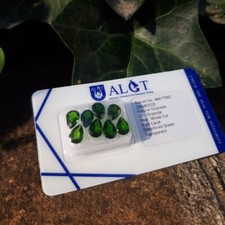 Deep/Vivid Green Crhome Diopside 8 pieces 5.45 ct. - ALGT Certificate