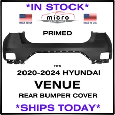 NEW PRIMED REAR BUMPER COVER FOR 2020-2024 HYUNDAI VENUE HY1114107 SHIPS TODAY