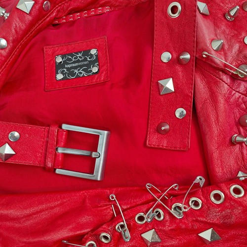 Kapraun Biker Jacke Leder Nieten Einzelstück Stagewear Rockstar Couture Unikat - Bild 10 von 10