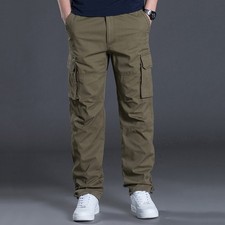 Herren Mehrere Taschen Cargohose Lang Hose Fr...