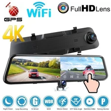 Lamtto RM05 12" WiFi GPS Mirror Dash Cam 4K Rear View Mirror Dash Camera