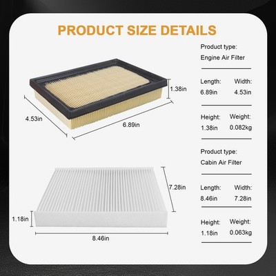 Dual Air Filter Pack for 2016-2022 Toyota Prius Includes AWD-e & C Models