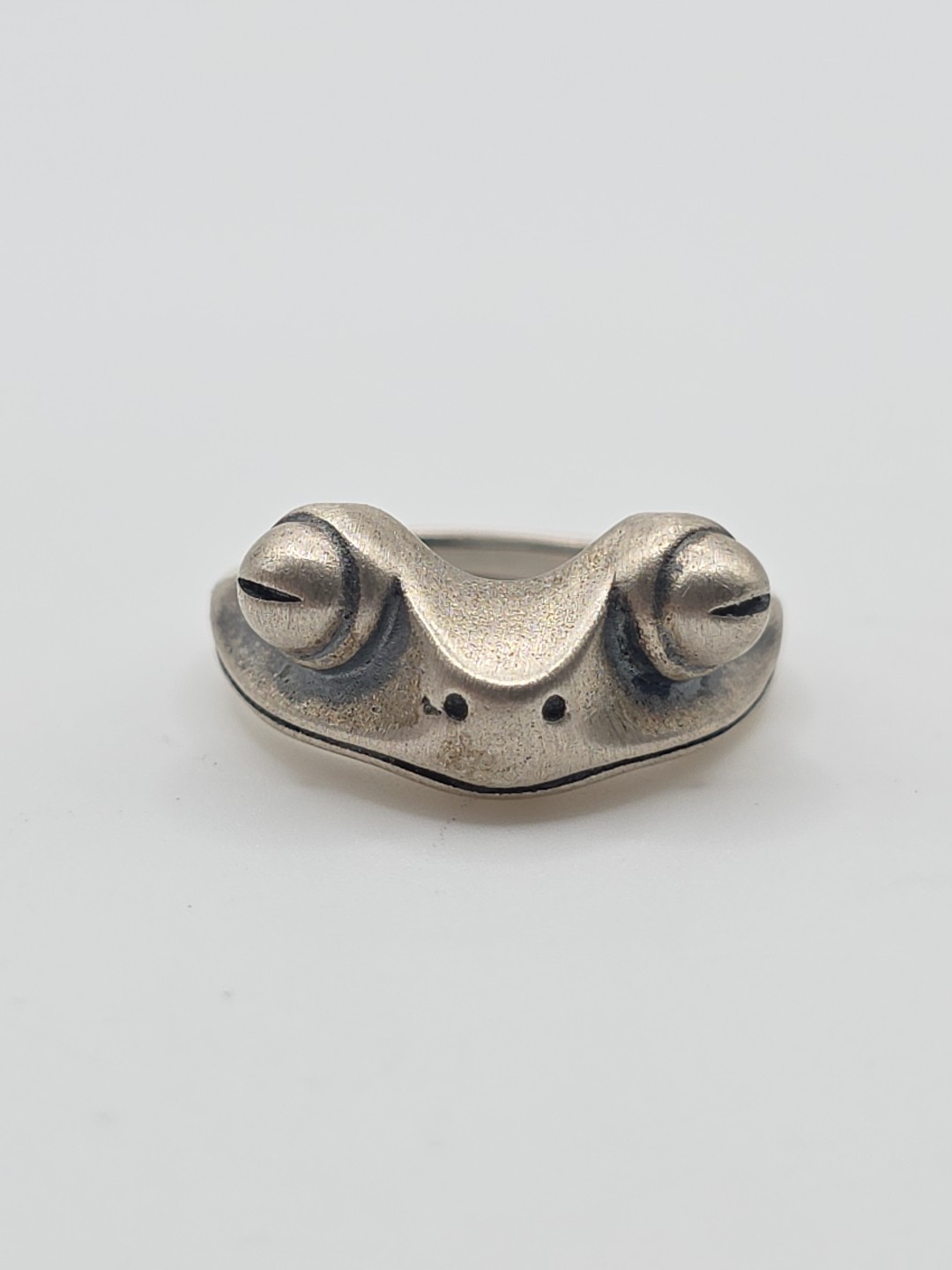 Sterling Silver 925 Adjustable Frog Ring Size 7 - image 1