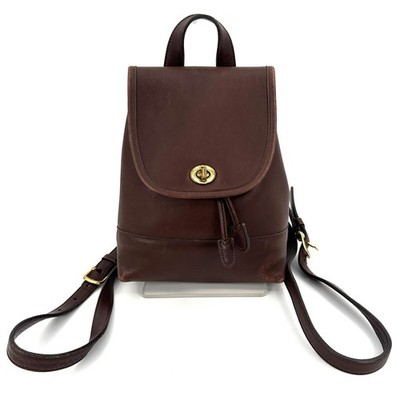 COACH 9960 Backpack Turnlock Leather Brown OLD Vintage Authentic