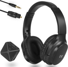 Wireless Headphones for TV Watching, 2.4G RF Headset for Seniors, Optical & 3.5M