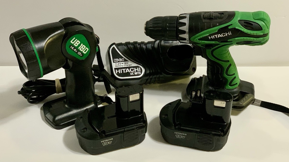 Hitachi DS 18DVF3 Cordless Drill UB 18D Flashlight UC 18YG Charger