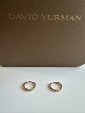 David Yurman Sculpted Cable Micro Huggie Hoop...