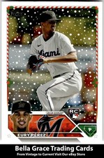 2023 Topps Holiday Eury Pérez #H85 Miami Marlins Rookie MLB Baseball 