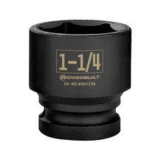 Powerbuilt 1/2 Inch Drive x 1-1/4 Inch 6 Point Impact Socket - 647296