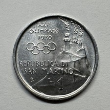 1980 San Marino 1 Lira - Aluminum - Coin #D-045