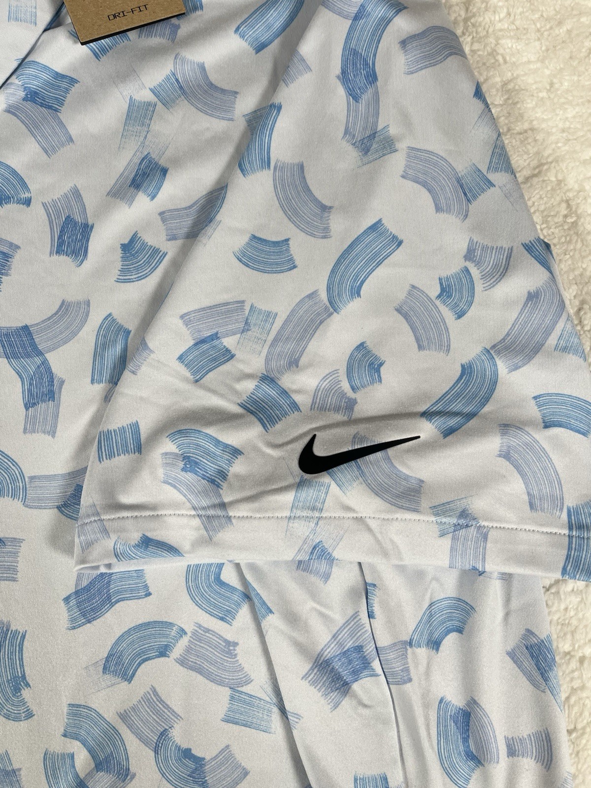 OFF WHITE X NIKE Nike Dri Fit FD5735 072 Tour Rake Line Off White Polo Stampa All Over Uomo 4XL