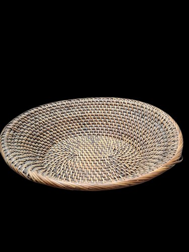 Round Rattan Brown Oval Decorative Bowl Key bowl fruit bowl Made in Indonesia - Picture 5 of 7