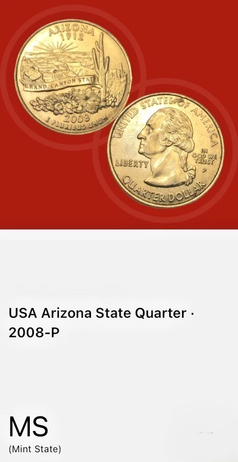 2008-P Arizona Statehood Quarter, Extra Cactus Leaf Die Crack, GEM UNC - Image 4 of 4