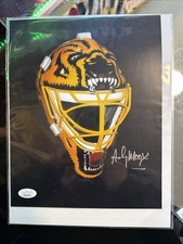 Andy Moog Signed Boston Bruins Goalie Mask 8x10 Photo Autograph JSA COA