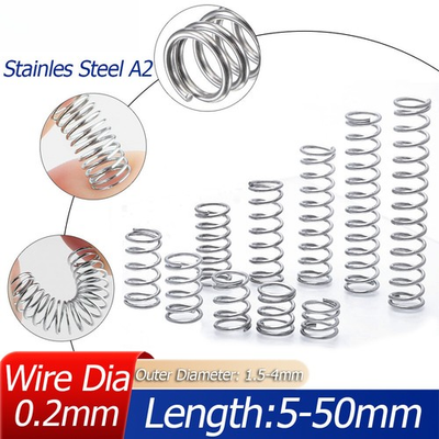 #ad Compression Spring Wire Dia 0.2mm Pressure Small Stainless steel Micro Miniature $15.29