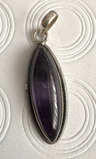 Amethyst  Laborherstellung 925 versilbert Anhänger  3,5 x1,4 cm