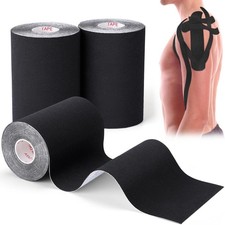 3 PCS Kinesiology Tape Water Resistant Elastic Muscle Support Black 4in 5.5yd 2.28 per gallon