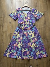New No Tags Popsy Midi Dress Size 16 Beautiful Bright Summer Floral Jersey
