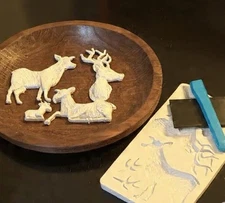 Silicone Christmas Deer Mold Mould “Reindeer Dreams” Craft Resin Clay QUALITY