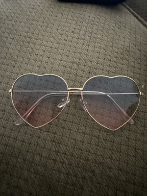 Womens Sunglasses Blue Pink Ombre heart shaped lens  Lightweight