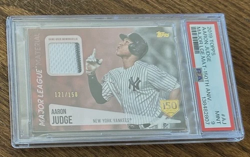 2019 Topps Aaron Judge ML materials pin stripe relic #121/150 PSA 9 MINT Yankees