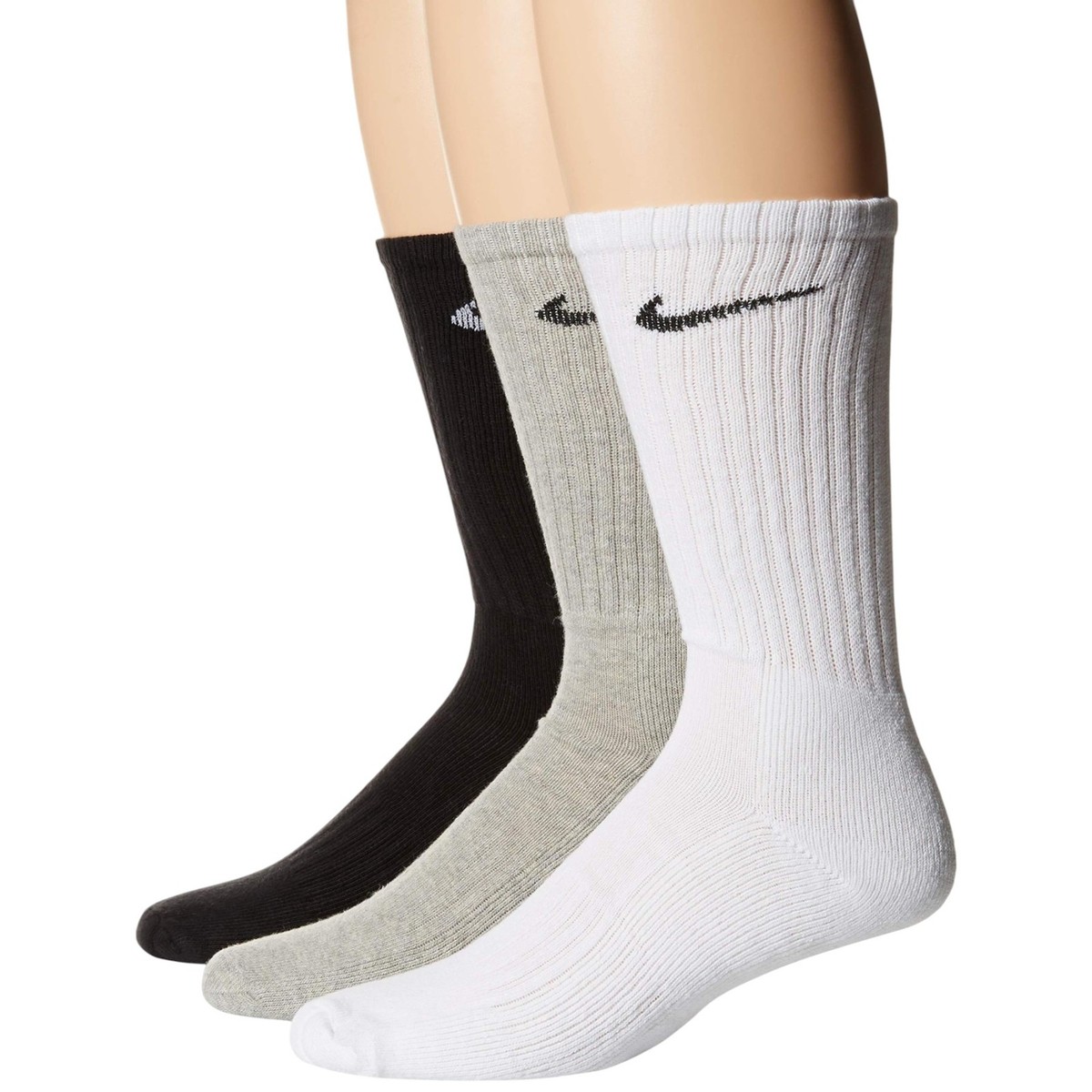 Nike SX4508 Mens Crew Socks Dri-Fit Sports Socks Everyday Cushioned Pack  New