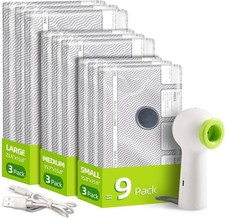 Travel Vacuum Storage Bags with Rechargeable USB Pump, 9 Pack Carry-On Size Comp