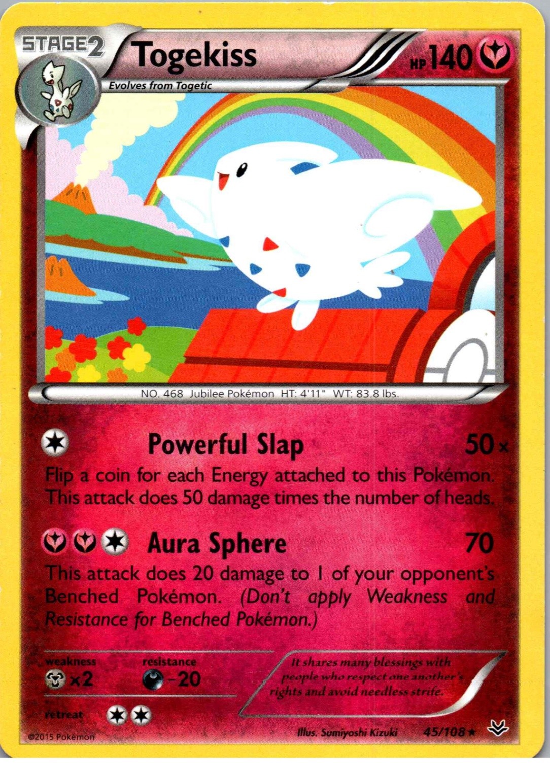 Togekiss (45) - Rare - XY - Roaring Skies - 45/108 - LP - Regular