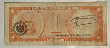 EL SALVADOR SCARCE 1970 1 COLON  ORANGE DESIGN VF QUALITY SCARSE SERIE TO
