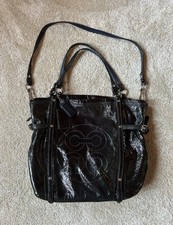 Coach Damen Schultertasche schwarz Lackleder ...