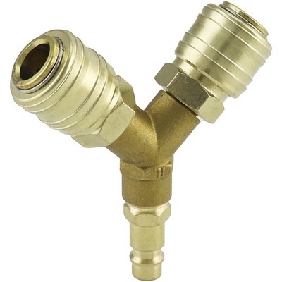 Druckluftverteiler 2-fach Kupfer-Kupplung | 1/4 Zoll Schnellkuppler | Luftsch...