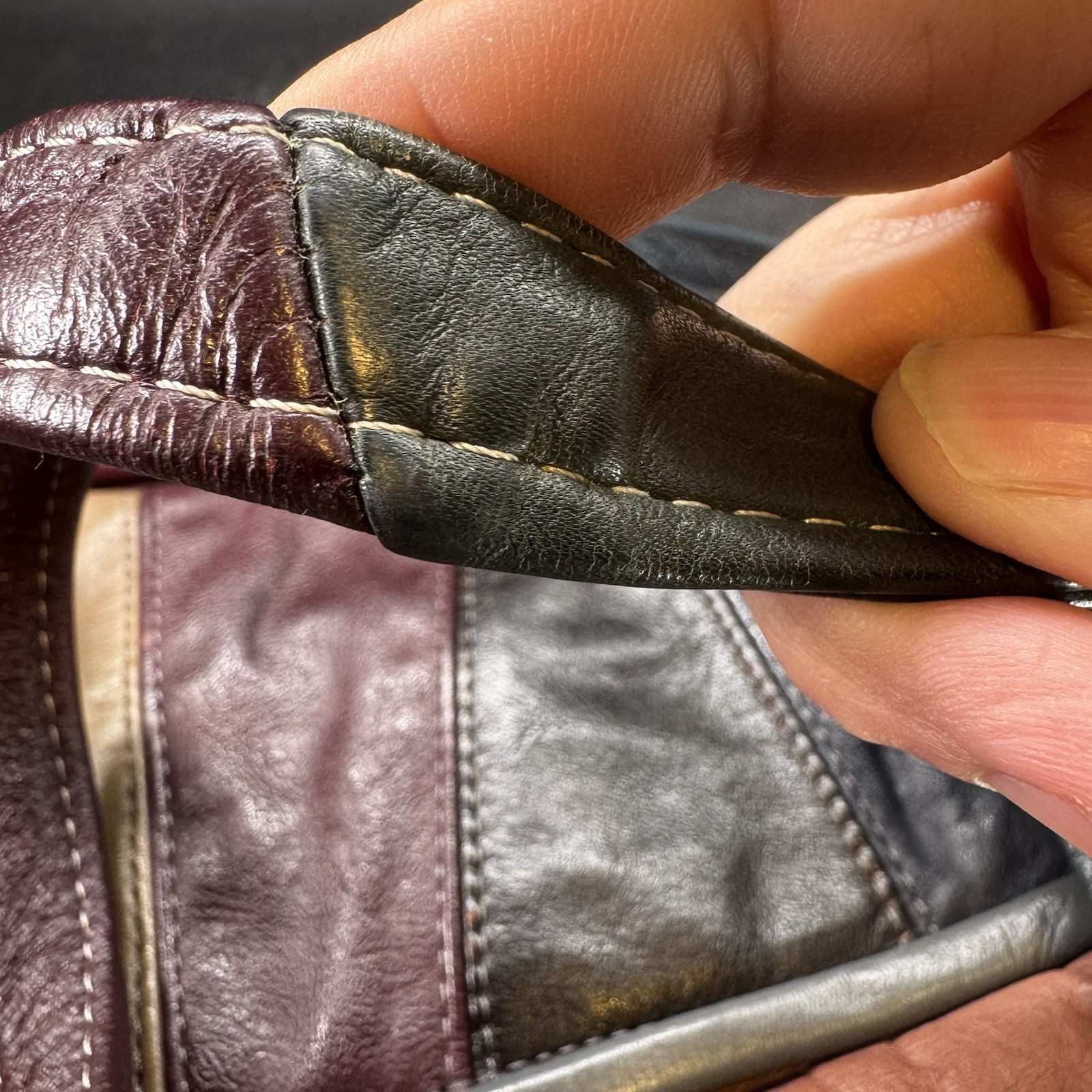 Multicolor Leather Patchwork Shoulder Purse Bag D… - image 15