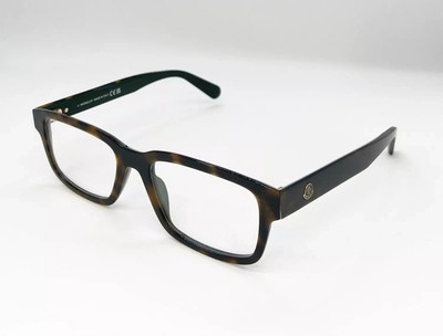 Authentic MONCLER ML5124 056 Rectangular Havana Demo Lens Eyeglasses -54 mm