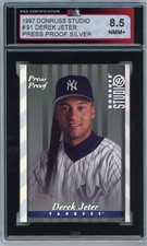 1997 Donruss Studio Derek Jeter Press Proof Silver Graded Baseball Card KSA 8.5