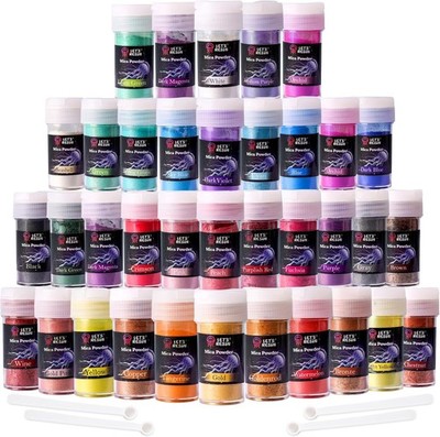 36 Colors Mica Powder, Mica Pigment Powder for Epoxy Resin/UV Resin