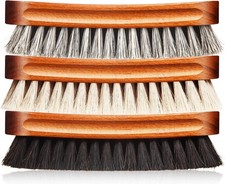 3 Pcs Horsehair Shoe Brush Kit Polishing Daubers Applicators Leather Care Brushe