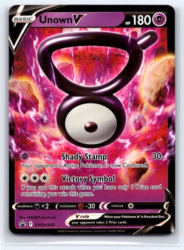Unown V SWSH300 Holo Promo Sword & Shield Promo Pokemon Near Mint