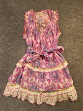 TU “Always the Sun” Boho Floral Tiered Midi Dress One Size Fits All Sleeveless